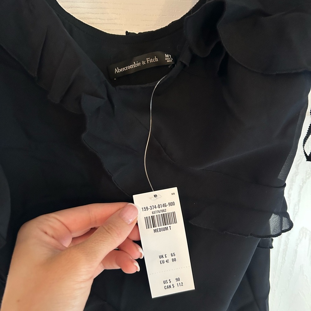 Abercrombie & Fitch Black Ruffled Tiered Mini Dress - Picture 4 of 5